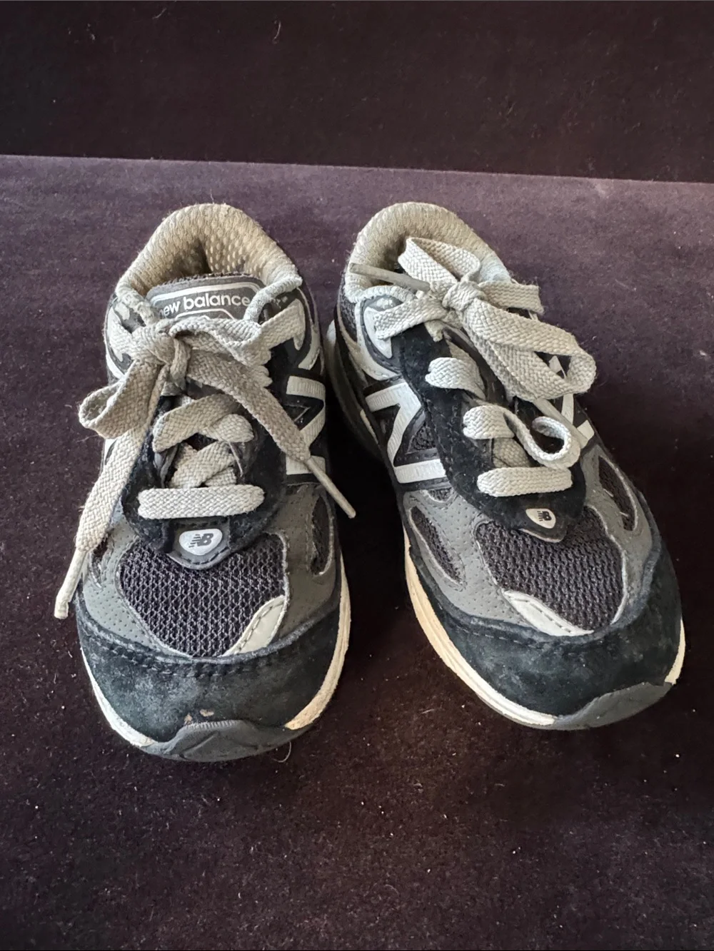 New Balance Gray and White Kids Walker Shoes 7
